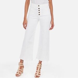 Express white cropped wide leg high rise jeans
